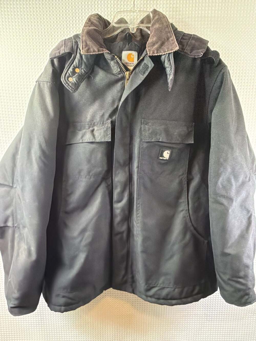 Carhartt Arctic Quilt-Lined Duck Canvas Work Jacket with removable hoodie
